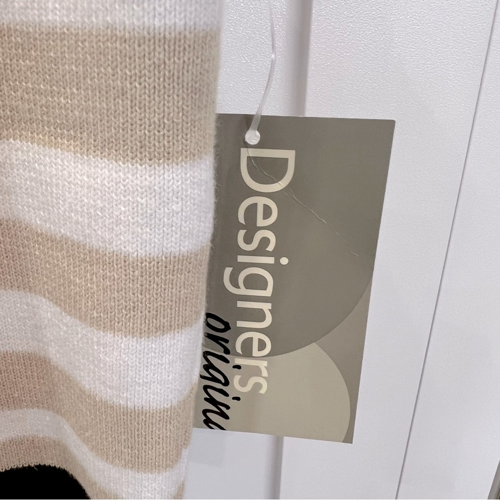 Designers Originals Tan White Striped Knit Tank Top - Picture 3 of 5